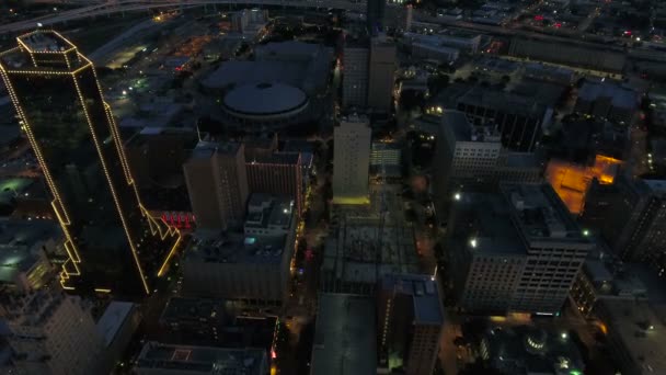 Luchtfoto Video Van Centrum Stad Van Fort Worth Texas — Stockvideo