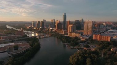 Austin Texas şehrin havadan video