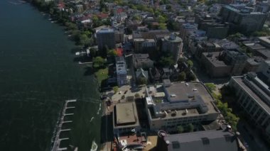 Madison Wisconsin şehrin havadan video