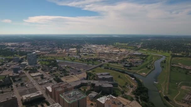 Vídeo Aéreo Centro Fort Worth Cidade Texas — Vídeo de Stock