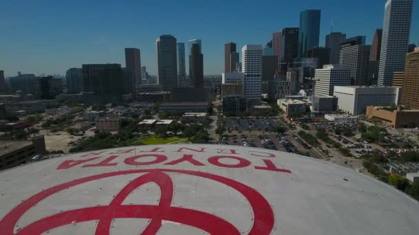 Vídeo Aéreo Del Centro Houston Texas — Vídeos de Stock