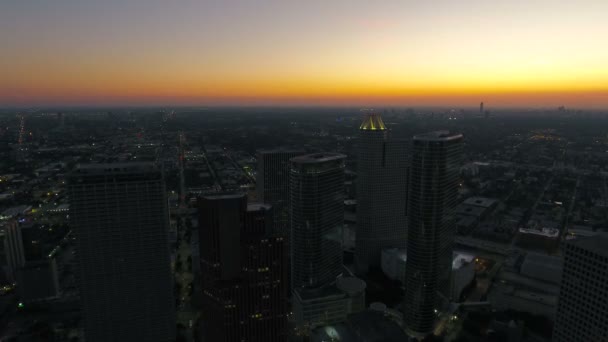 Vídeo Aéreo Del Centro Houston Texas — Vídeos de Stock
