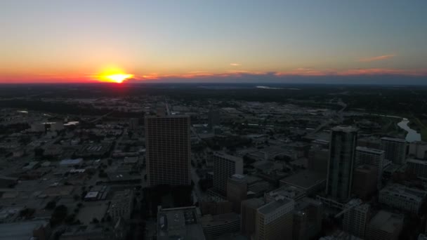 Luchtfoto Video Van Centrum Stad Van Fort Worth Texas — Stockvideo