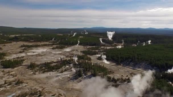 Luchtfoto Wyoming Van Yellowstone National Park — Stockvideo