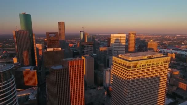 Vídeo Aéreo Del Centro Houston Texas — Vídeos de Stock