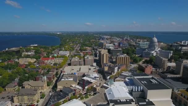 Madison Wisconsin Şehrin Havadan Video — Stok video