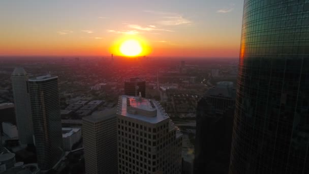 Luchtfoto Video Van Downtown Houston Texas — Stockvideo