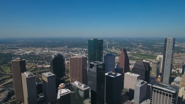 Video Aereo Del Centro Houston Texas — Video Stock
