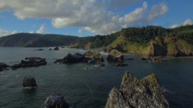 Canon Beach Oregon kıyılarında hava video.