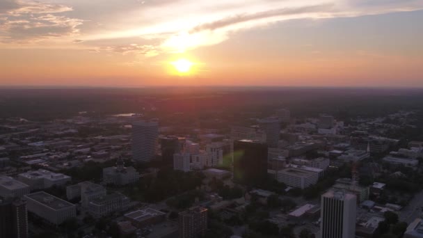 Aerial Video Downtown Columbia City Sunset South Carolina — Stock Video