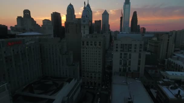 Luchtfoto Video Van Het Centrum Van Philadelphia Pennsylvania — Stockvideo