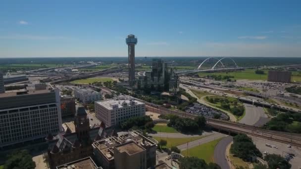 Vídeo Aéreo Centro Dallas Texas — Vídeo de Stock