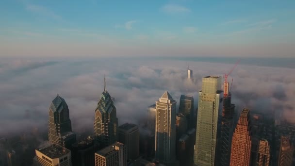 Luchtfoto Video Van Het Centrum Van Philadelphia Pennsylvania — Stockvideo