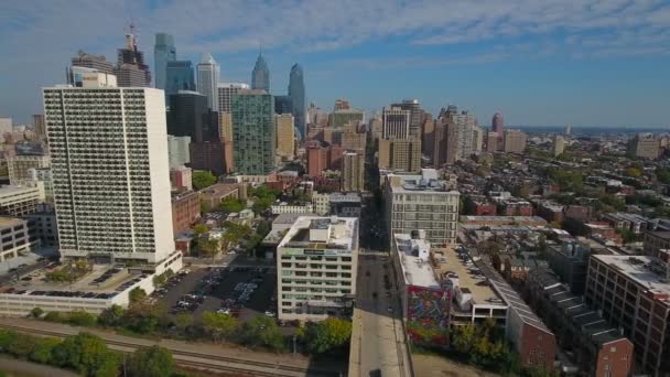 Vídeo Aéreo Del Centro Filadelfia Pennsylvania — Vídeos de Stock