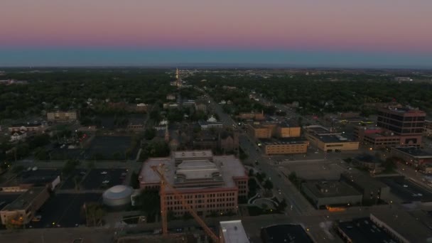 Luftbild Der Innenstadt Von Sioux Fällt South Dakota — Stockvideo