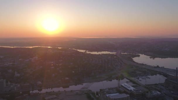 Vidéo Aérienne Centre Ville Providence Lever Soleil — Video