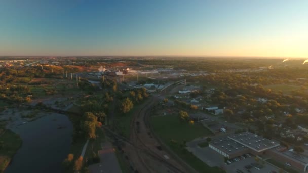 Video Udara Dari Pusat Kota Sioux Falls Dakota Selatan — Stok Video