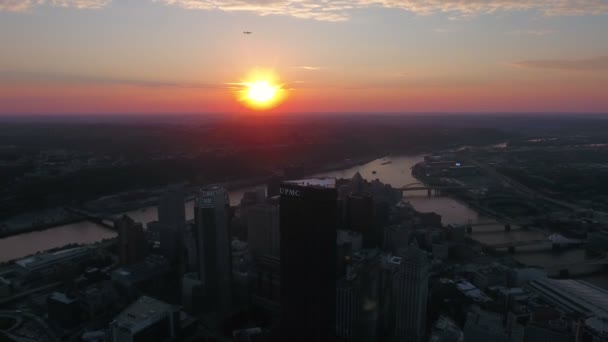 Aerial Video Downtown Pittsburgh Pennsylvania — Stock Video