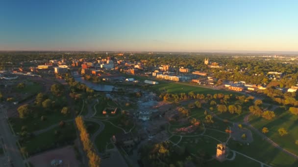 Повітряні Відео Downtown Водоспад Південна Дакота — стокове відео
