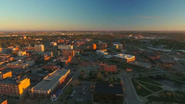 Aerial Video Downtown Sioux Falls South Dakota — Stockvideo