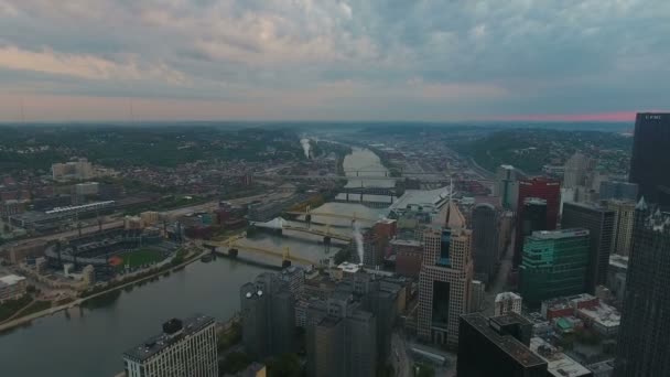 Lotnicze Wideo Pittsburghu Stanie Pensylwania — Wideo stockowe