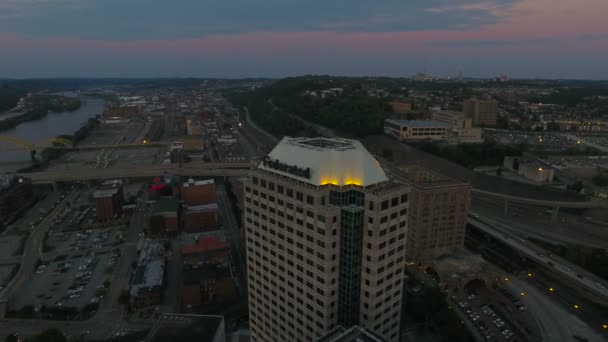 Vídeo Aéreo Del Centro Pittsburgh Pennsylvania — Vídeos de Stock