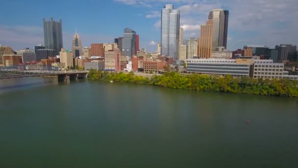 Vídeo Aéreo Del Centro Pittsburgh Pennsylvania — Vídeos de Stock