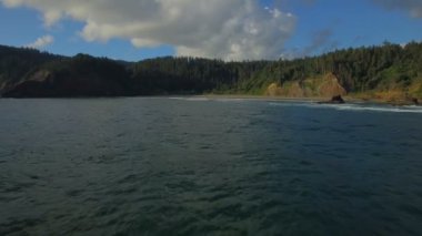 Canon Beach Oregon kıyılarında hava video.