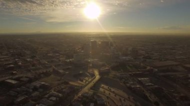 Şehir El Paso Texas hava video. Meksika sınırı.