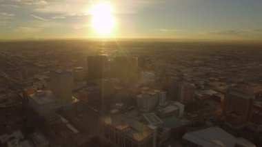 Şehir El Paso Texas hava video. Meksika sınırı.