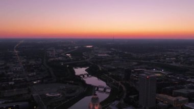 Şehir Columbus Ohio geceleri hava video