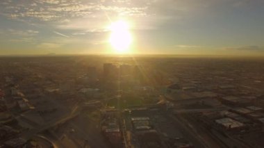 Şehir El Paso Texas hava video. Meksika sınırı.