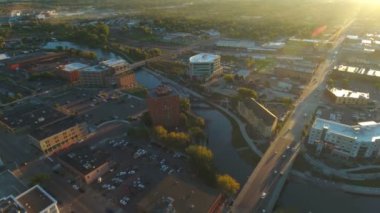 Güney Dakota'da Sioux şehir merkezinin hava video düşüyor.