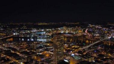 Şehir Portland geceleri hava video.