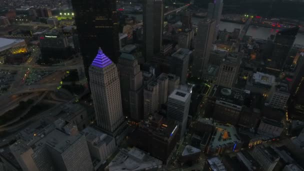 Vídeo Aéreo Del Centro Pittsburgh Pennsylvania — Vídeo de stock