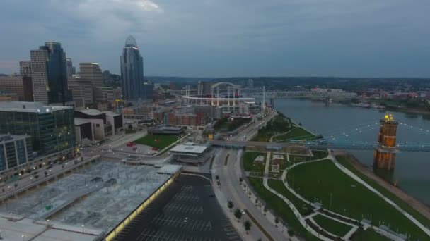 Luchtfoto Video Van Cincinnati Ohio — Stockvideo