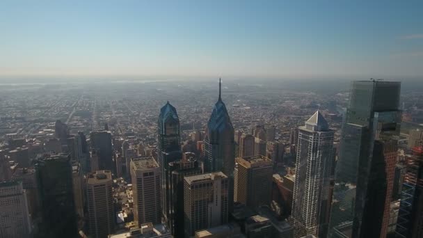 Luftbild Der Innenstadt Von Philadelphia Pennsylvania — Stockvideo