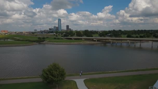 Luchtfoto Viaduct Van Downtown Oklahoma City — Stockvideo