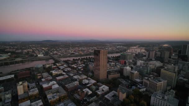 Portland Şehrin Havadan Video — Stok video