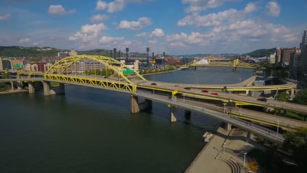 Légi Videó Downtown Pittsburgh Pennsylvania Ban — Stock videók