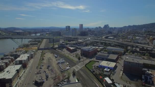 Vídeo Aéreo Del Centro Portland — Vídeo de stock