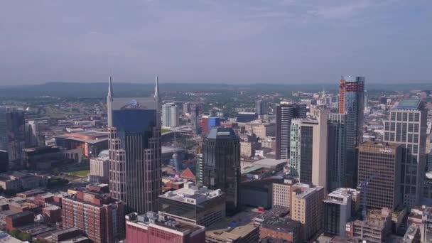 Vídeo Aéreo Del Centro Nashville Día Soleado — Vídeos de Stock