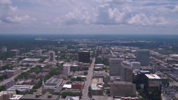 Aerial Video Downtown Columbia Sunny Day — Stock Video