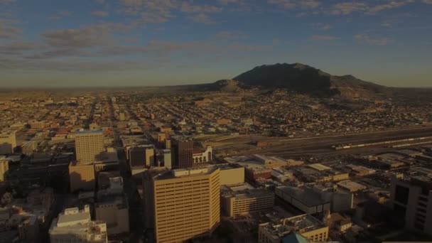 Aerial Video Downtown Paso Texas Mexican Border — Stock Video