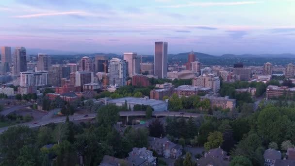 Aerial Video Downtown Portland Daytime — Stock Video