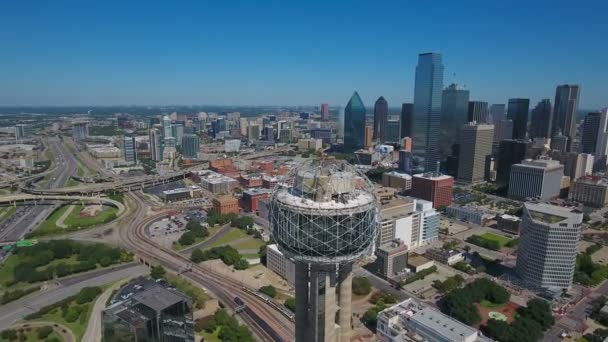 Vídeo Aéreo Del Centro Dallas Texas — Vídeo de stock