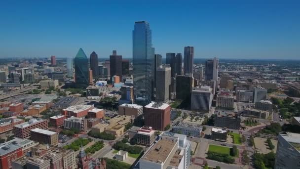 Vídeo Aéreo Del Centro Dallas Texas — Vídeo de stock