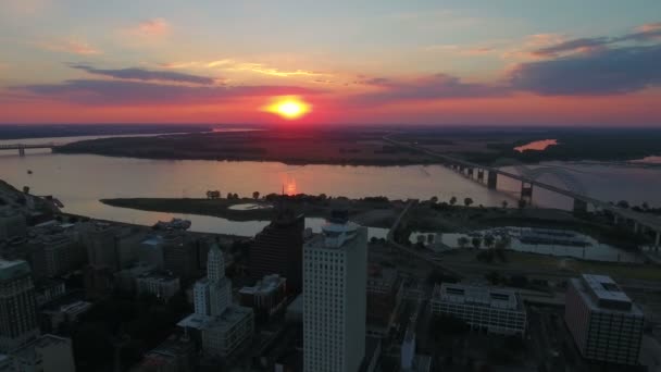 Vídeo Aéreo Del Centro Memphis Tennessee — Vídeos de Stock