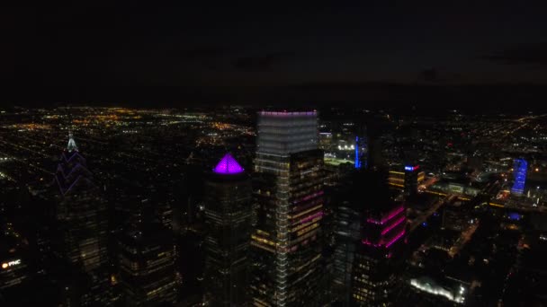 Luchtfoto Video Van Het Centrum Van Philadelphia Pennsylvania — Stockvideo