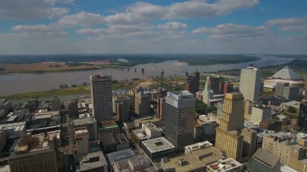 Vídeo Aéreo Del Centro Memphis Tennessee — Vídeos de Stock